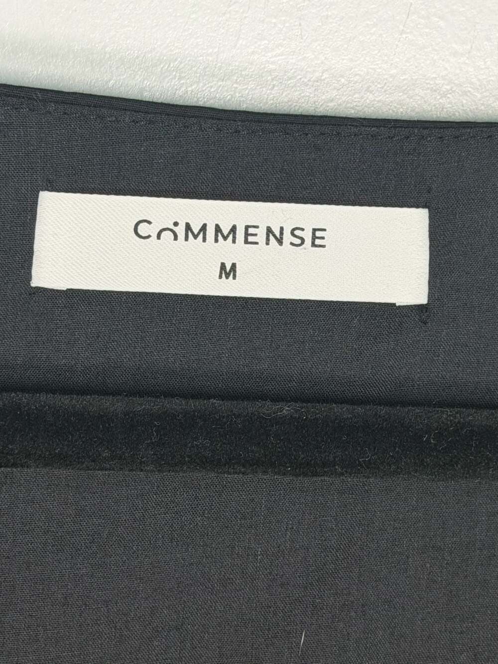 Commense Black Puff Sleeve Button-Up Ruched Mini Dress Size M - Picture 3 of 8